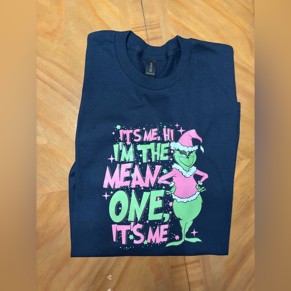 AFTER HOLIDAY NEW Christmas Navy Grinch Graphic Tee